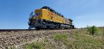 UP 6284 waiting to be picked up by the BNSF Railway side quartering photo on the Wabtec Delivery Track.